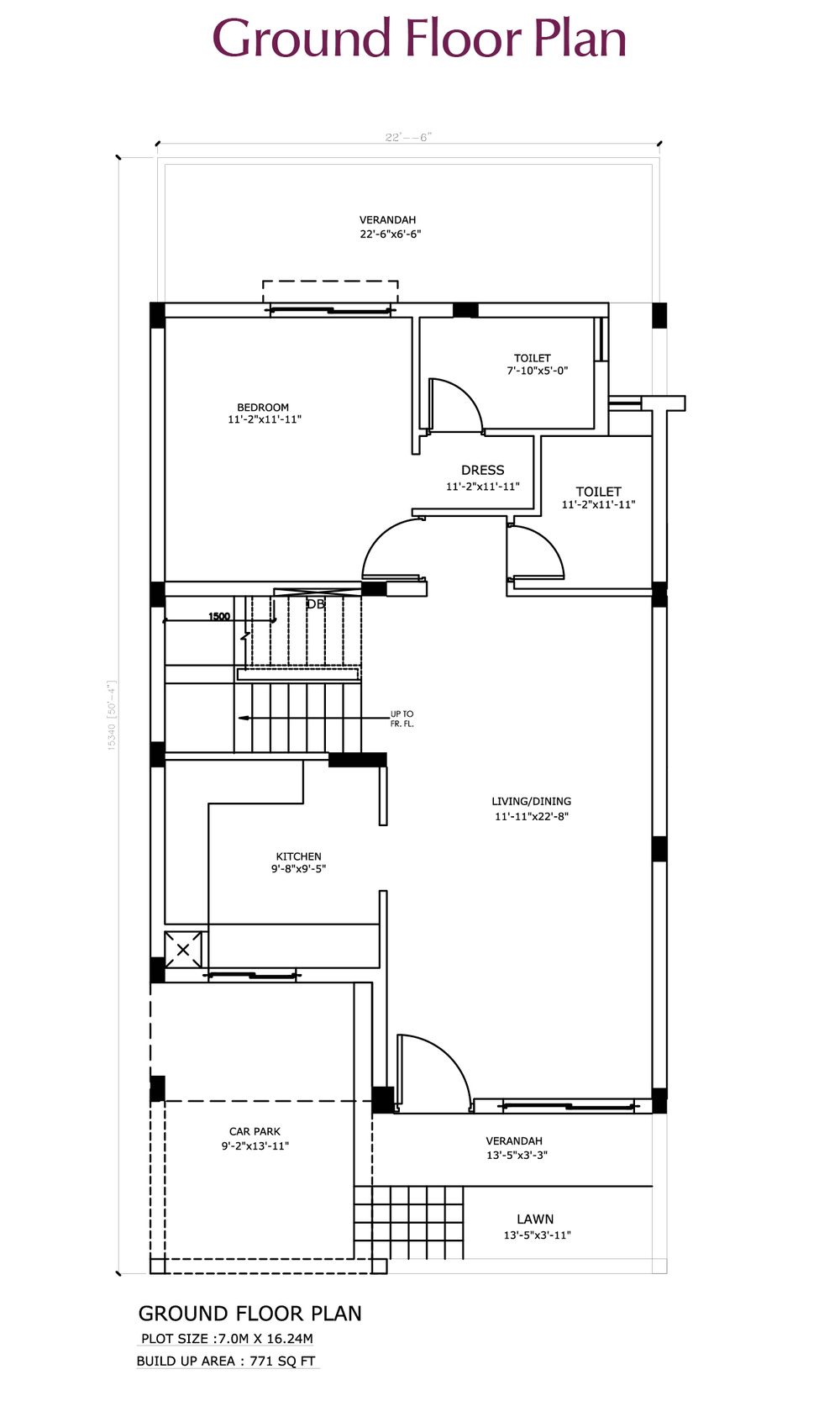 City Front Villas 3 BHK duplex villa ground floor plan